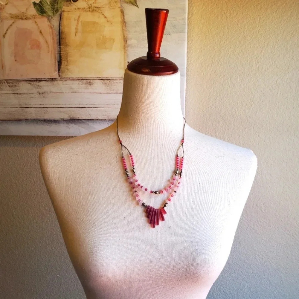 🆑️ Pink Beaded Necklace